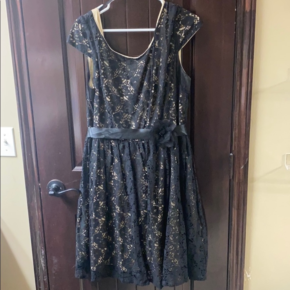 Beautiful black/beige lace cocktail dress